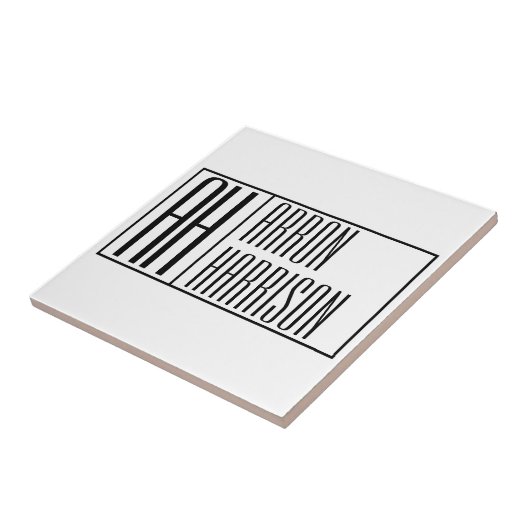 Carreau Initiales minimes modernes et logo de nom (Côté)