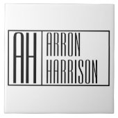 Carreau Initiales minimes modernes et logo de nom (Devant)