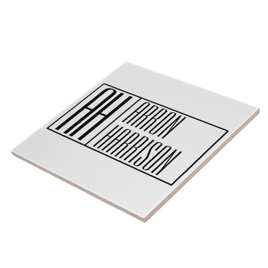 Carreau Initiales minimes modernes et logo de nom (Côté)