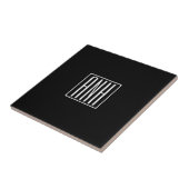Carreau Initiales Monogramme | Blanc Sur Noir (Côté)