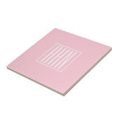 Carreau Initiales Monogramme | Blanc Sur Rose Clair (Côté)