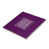 Carreau Initiales Monogramme | Blanc Sur Violet Foncé (Côté)