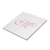 Carreau Initiales monogramme rose élégant (Côté)