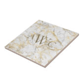Carreau Initiales Monogrammes Or Blanc Gris Marbre (Côté)