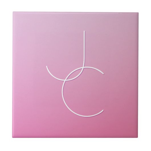Carreau Initiales superposées Modern 2 | Ombre rose (Devant)