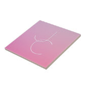 Carreau Initiales superposées Modern 2 | Ombre rose (Côté)