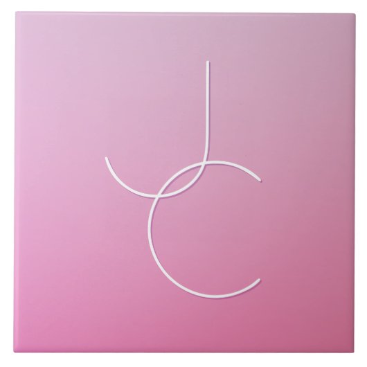 Carreau Initiales superposées Modernes 2 | Ombre Rose (Devant)