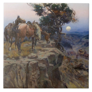 Carreau "Innocent Allies" de Charles M Russell