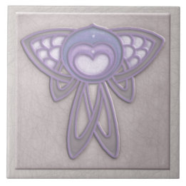 Carreau Insecte de style de Nouveau d'art - mauve pâle et