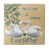 Carreau Inséparables de cygne Grain de bois jamais après A (Devant)