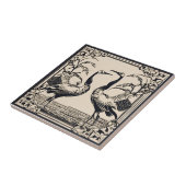 Carreau Inséparables deux grues Noir Art Déco Art Nouveau (Côté)