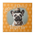 Carreau Inspecteur de fromage photo Amoureux de les chiens<br><div class="desc">Décor de cuisine sympa. Amoureux de les chiens tuiles personnalisées. Inspecteur officiel du fromage</div>