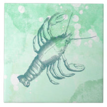Inspiration Côtière Aquarelle Bleue Homard