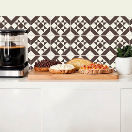 Carreau Inspiration du sol en carrelage marron géométrique