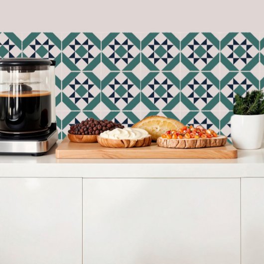 Carreau Inspiration géométrique du sol en carrelage vert