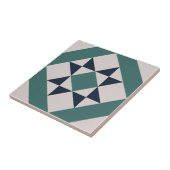 Carreau Inspiration géométrique du sol en carrelage vert (Côté)