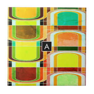 Carreau Inspiré de rétro funky coloré