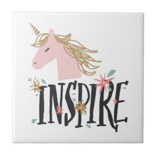 Carreau Inspirez la licorne de crinière d'or de  