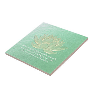Carreau Instructeur de méditation Green Gold Lotus Yoga