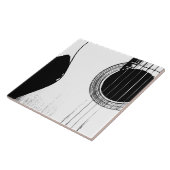 Carreau Instrument de musique moderne Guitare noir blanc (Côté)