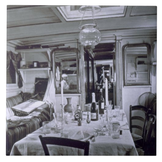 Carreau Intérieur d'un bateau du Nil (photo de b&w) (Devant)