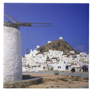 Carreau Ios, Grèce. Beau et net, blanc et
