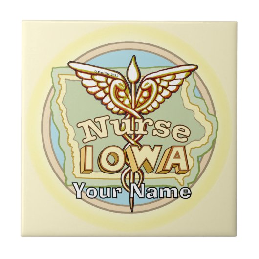 Carreau Iowa Nurse Caduceus Tile (Devant)