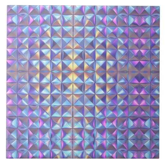 Carreau Iridescendance en or, bleu et violet géométrique 2 (Devant)