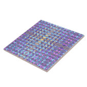 Carreau Iridescendance en or, bleu et violet géométrique 2 (Côté)