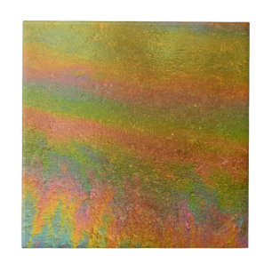 Carreau Iridescent arc-en-ciel coloré de nappe d'huile