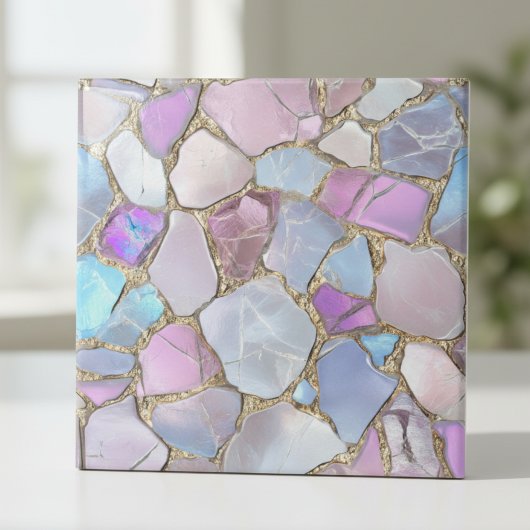 Carreau Iridescent Pastel Gemstone Gold Mosaic