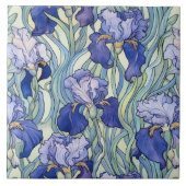 Carreau iris bleu Art Nouveau (Devant)