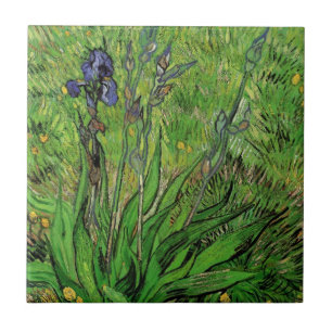 Carreau Iris de Vincent van Gogh, Vintage Garden Flowers