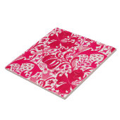 Carreau Iris de William Morris et lis, rose de fuchsia (Côté)