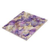 Carreau Iris Floral Mariage Romantique Violet Or (Côté)