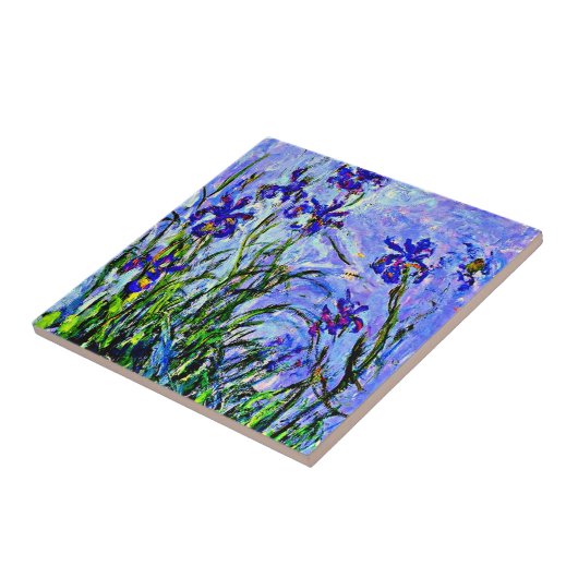 Carreau Iris lilas, peinture de Claude Monet, (Côté)