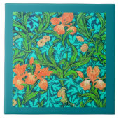 Carreau Iris, orange et turquoise de William Morris (Devant)