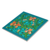 Carreau Iris, orange et turquoise de William Morris (Côté)