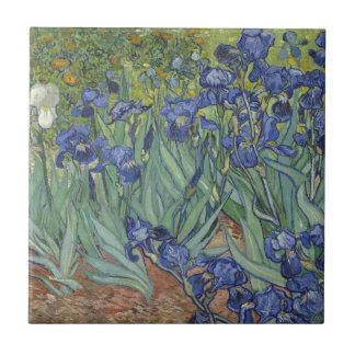 Carreau Iris par les fleurs bleues d'iris de Van Gogh