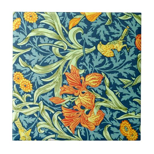 Carreau Iris, un motif de William Morris, (Devant)