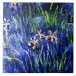 Carreau Irises, célèbre peinture florale de Claude Monet<br><div class="desc">Irises,  de belles fleurs peintes par l'artiste impressionniste Claude Monet</div>