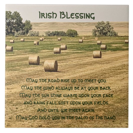 Carreau Irish Blessing Hay Bales in a Field (Devant)