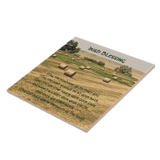 Carreau Irish Blessing Hay Bales in a Field (Côté)