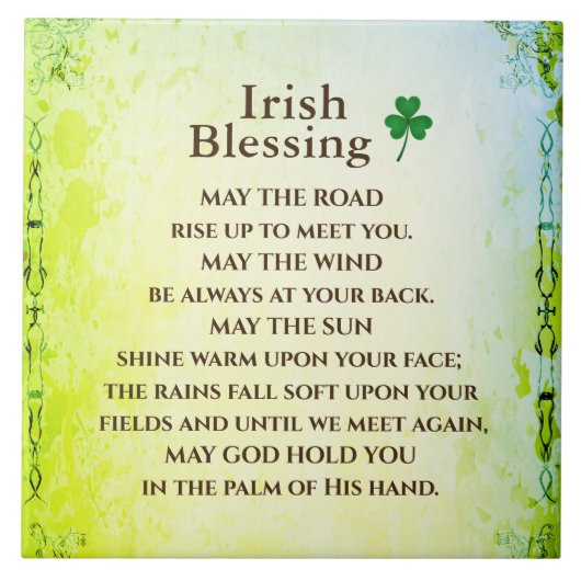 Carreau Irish Blessing, que la route monte pour vous renco (Devant)