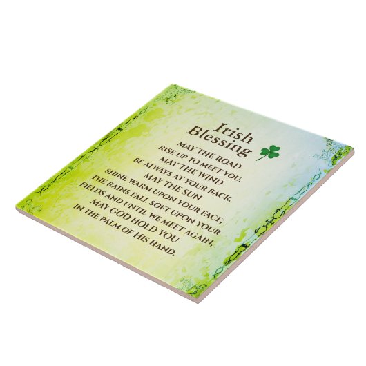 Carreau Irish Blessing, que la route monte pour vous renco (Côté)