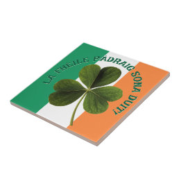 Carreau Irish Flag Shamrock Lá Fhéile Pádraig Sona