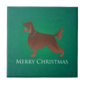 Carreau Irish Setter Chien Joyeux Noël Design (Devant)