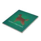 Carreau Irish Setter Chien Joyeux Noël Design (Côté)