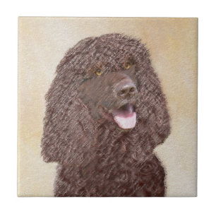 Carreau Irish Water Spaniel Peinture - Original Dog Art