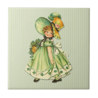 Carreau Irlandaise fille de promenade Shamrock
